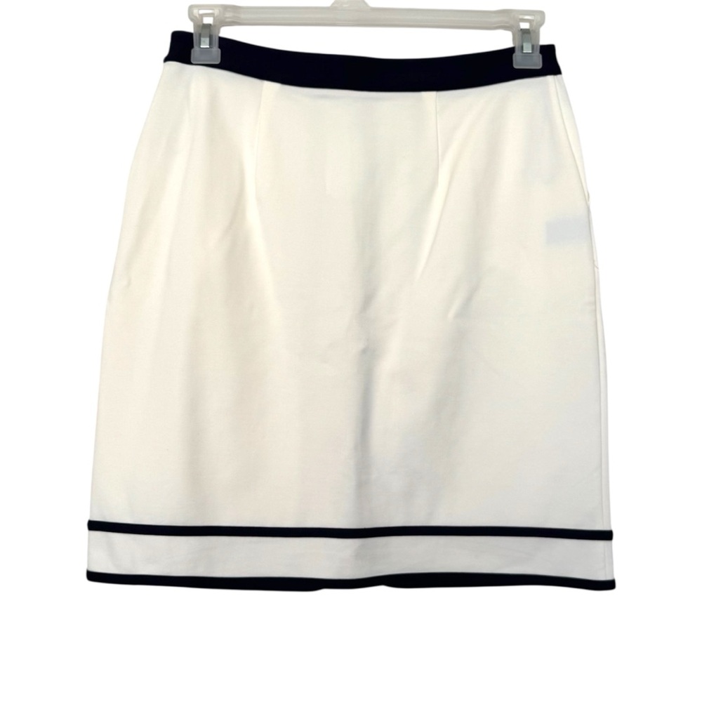J. McLaughlin Marf Skirt Navy Blue & White - Picture 3 of 6